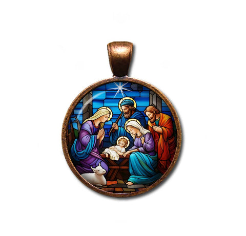 Jesus Nativity Faux Stained Glass