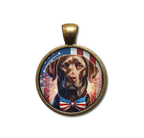 Patriotic Chocolate Lab Dog
