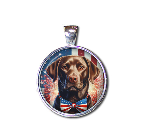 Patriotic Chocolate Lab Dog