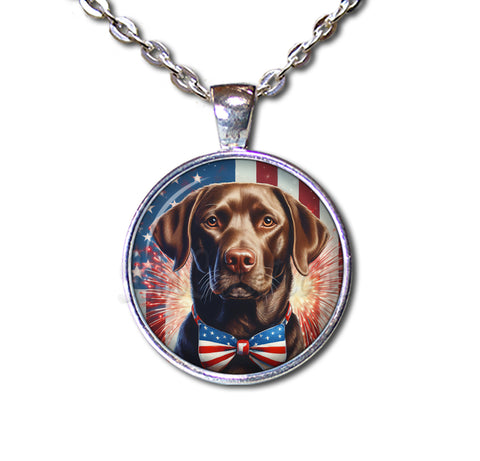 Patriotic Chocolate Lab Dog