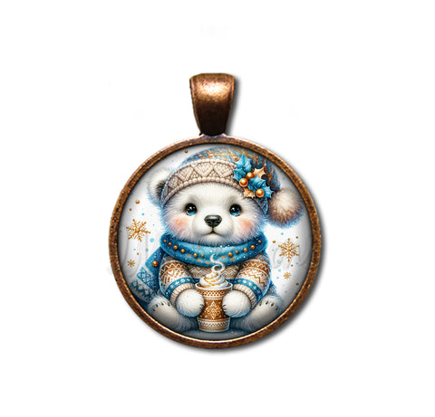 Winter Polar Bear with Hot Cocoa
