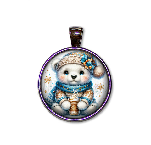 Winter Polar Bear with Hot Cocoa