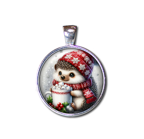 Cute Hedgehog with Cocoa and Marshmallows