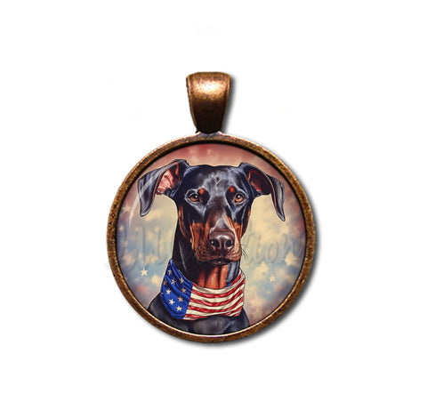 Patriotic Cutie Doberman Dog