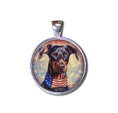 Patriotic Cutie Doberman Dog