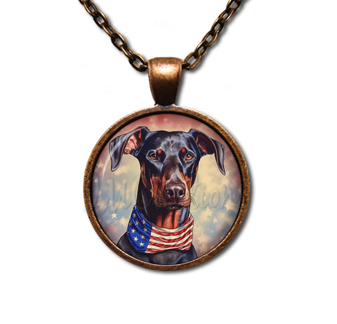 Patriotic Cutie Doberman Dog