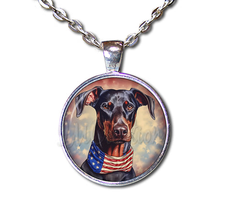 Patriotic Cutie Doberman Dog
