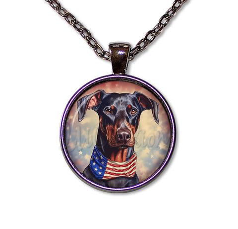 Patriotic Cutie Doberman Dog