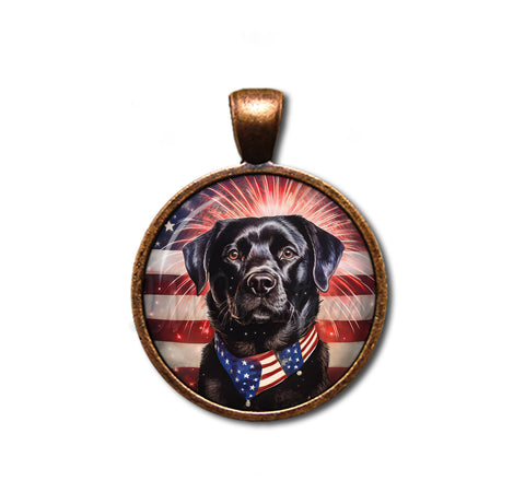 Patriotic Black Lab Dog