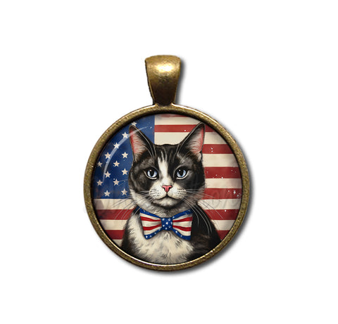 Patriotic Tuxedo Cat