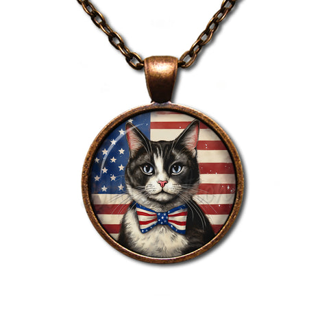 Patriotic Tuxedo Cat