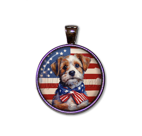 Patriotic Adorable Terrier Doggie
