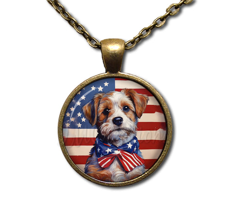 Patriotic Adorable Terrier Doggie