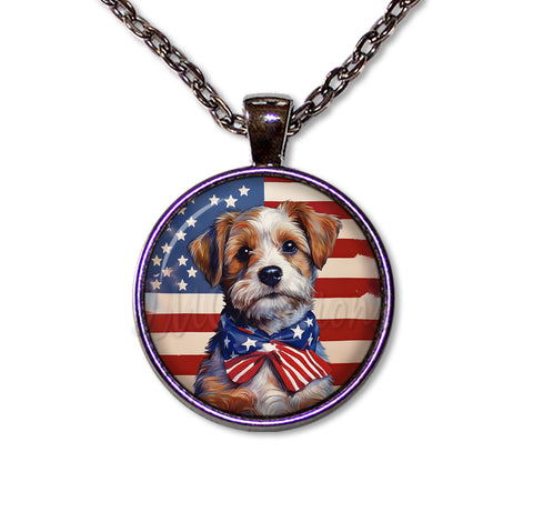 Patriotic Adorable Terrier Doggie