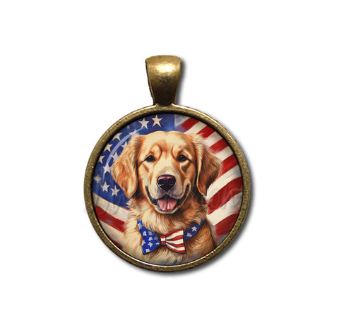 Patriotic Golden Retriever Dog