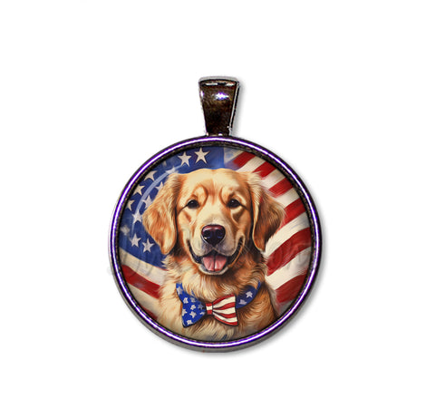 Patriotic Golden Retriever Dog