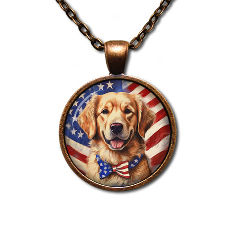 Patriotic Golden Retriever Dog