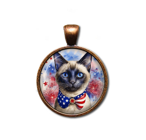 Patriotic Siamese Cat
