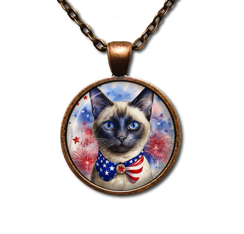 Patriotic Siamese Cat