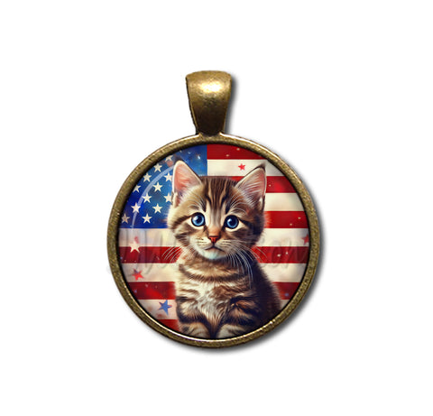 Patriotic Cute Tabby Kitten