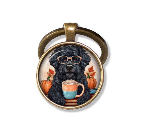 Autumn Black Labradoodle with Pumpkin Latte