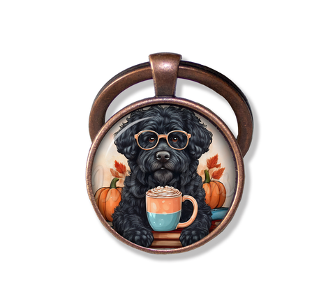 Autumn Black Labradoodle with Pumpkin Latte