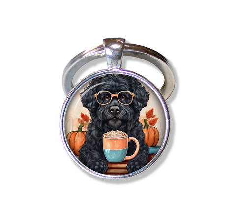 Autumn Black Labradoodle with Pumpkin Latte