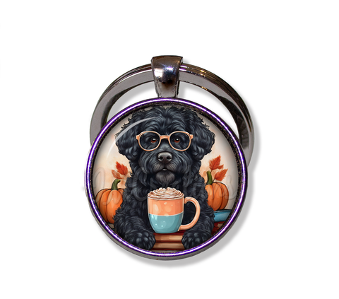 Autumn Black Labradoodle with Pumpkin Latte