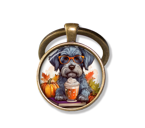Autumn Too Cute Schnauzer with Pumpkin Latte