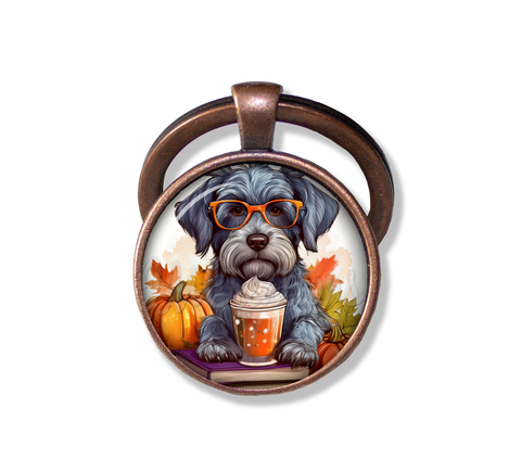 Autumn Too Cute Schnauzer with Pumpkin Latte