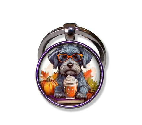 Autumn Too Cute Schnauzer with Pumpkin Latte