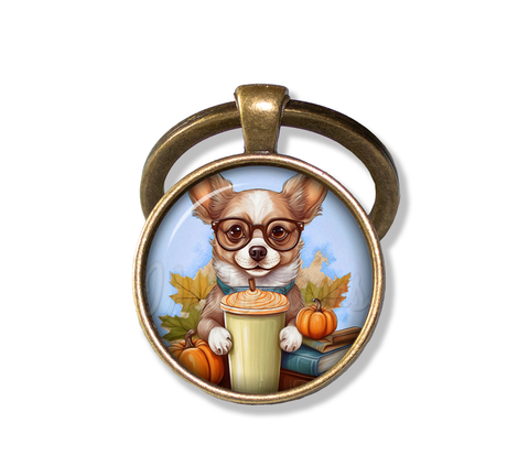 Autumn Chihuahua holding Pumpkin Latte