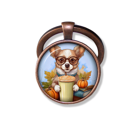 Autumn Chihuahua holding Pumpkin Latte