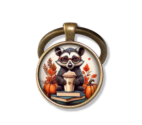 Autumn Badger with Pumpkin Latte