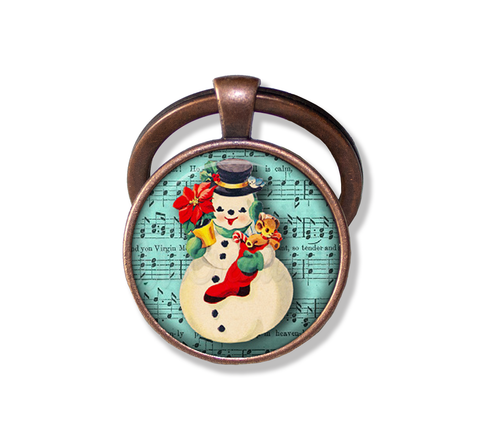 Retro Design Snowman Musical Score Sheet