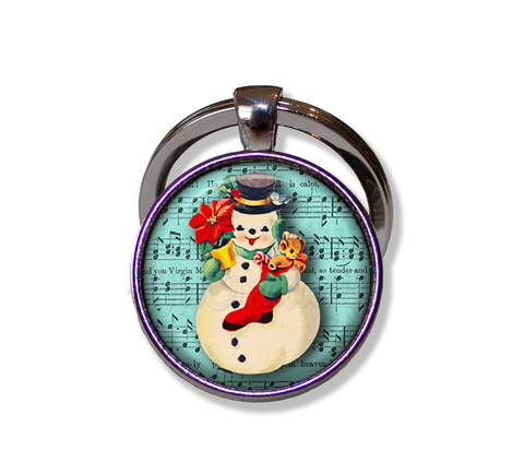 Retro Design Snowman Musical Score Sheet