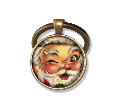 Vintage Christmas Santa Winking