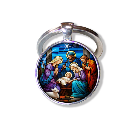 Jesus Nativity Faux Stained Glass