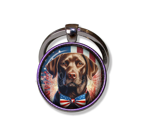 Patriotic Chocolate Lab Dog