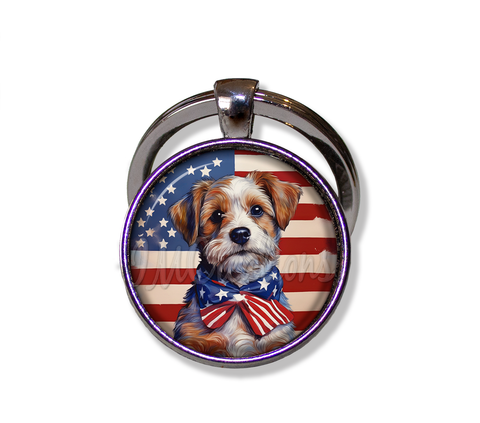 Patriotic Adorable Terrier Doggie