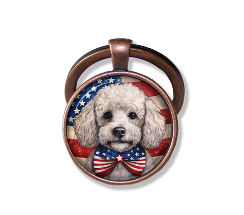 Patriotic White Poodle Doggie
