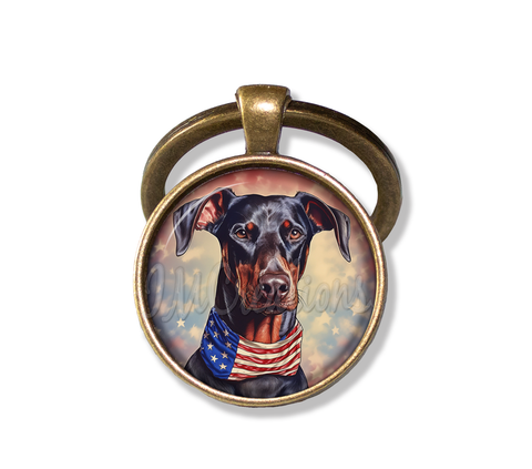 Patriotic Cutie Doberman Dog