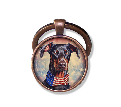 Patriotic Cutie Doberman Dog