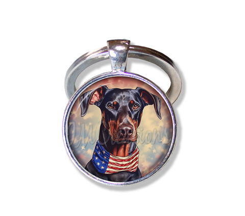 Patriotic Cutie Doberman Dog