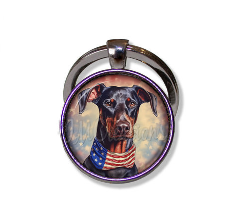 Patriotic Cutie Doberman Dog