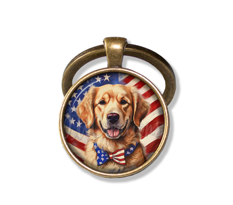 Patriotic Golden Retriever Dog