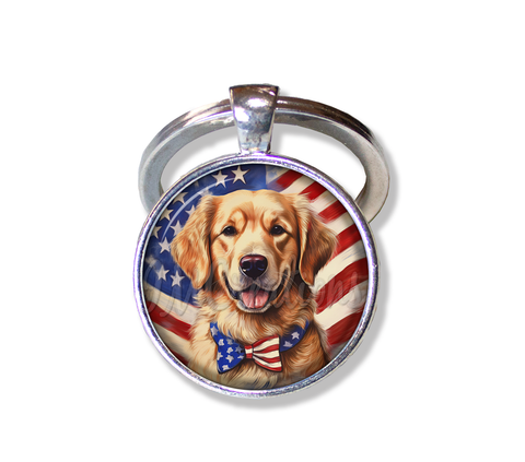 Patriotic Golden Retriever Dog