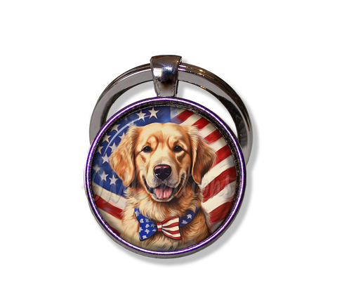 Patriotic Golden Retriever Dog