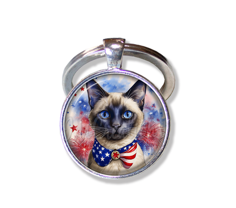 Patriotic Siamese Cat