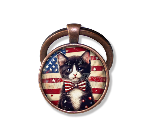 Patriotic Cute Tuxedo Kitten